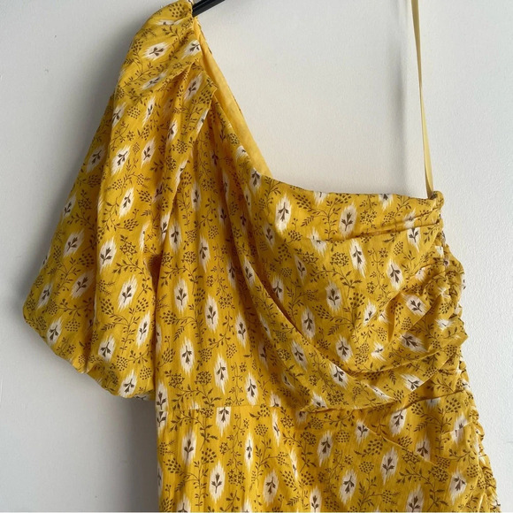 New! Veronica Beard Virginia Gold Floral One Shoulder Maxi Dress 22239 - Picture 8 of 16